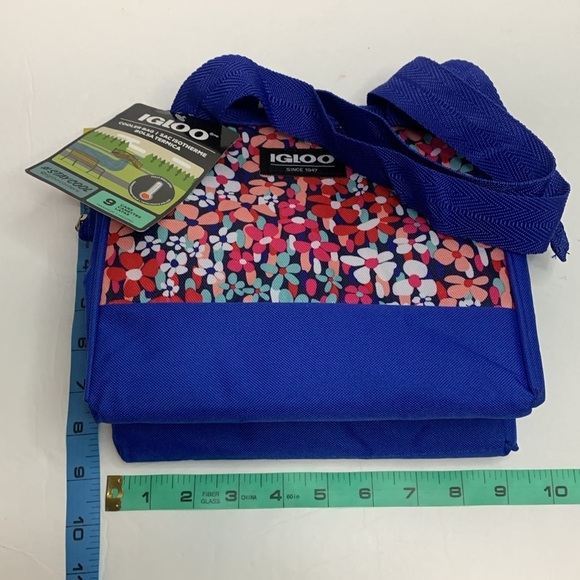 Igloo Insulated Collapsible Cooler Bag Blue Floral NWT - Picture 10 of 11